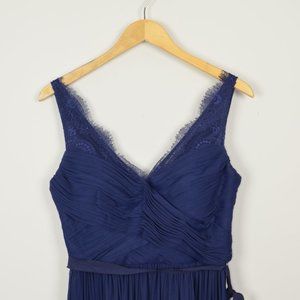 BHLDN Anthropologie Hitherto Fleur Navy Lace Tulle Dress